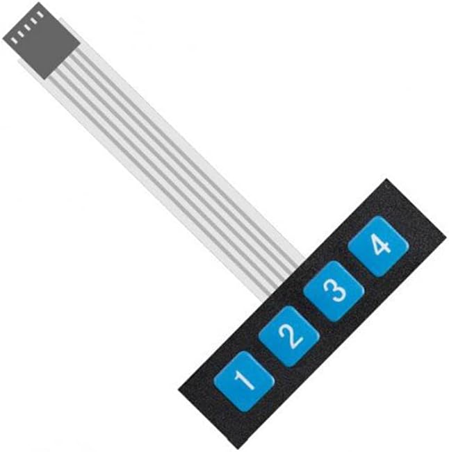Robocraze 1pcs 1x4 Key Matrix Membrane Switch Control Panel Slim Keyboard Keypad (Pack of 1)