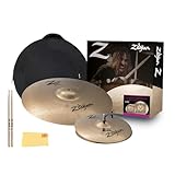 Zildjian ZCESS Z Custom Essentials Cymbal Pack Bundle with Bag, Drumsticks and Austin Bazaar Polishing Cloth