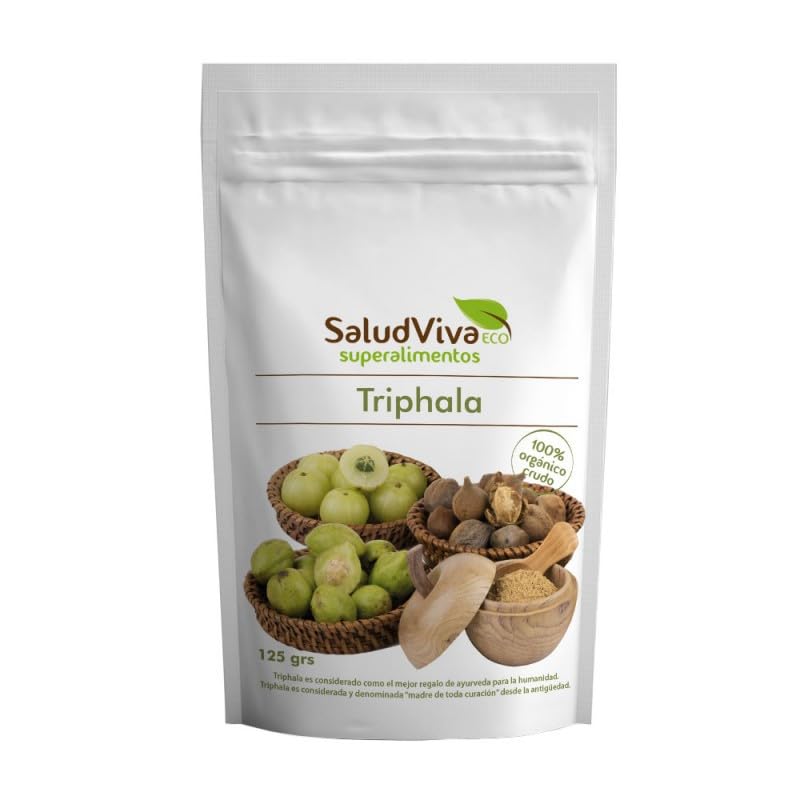 Triphala Bio 125g | Salud Viva | Superalimento Ayurvédico en Polvo | Detox Natural y Digestión Saludable | Ecológico y Vegano