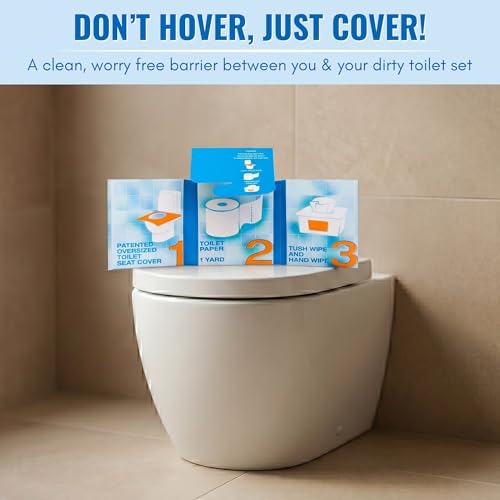 Image of The Restroom Kit 60 Pack, Portable Disposable Oversized Toilet Seat Cover