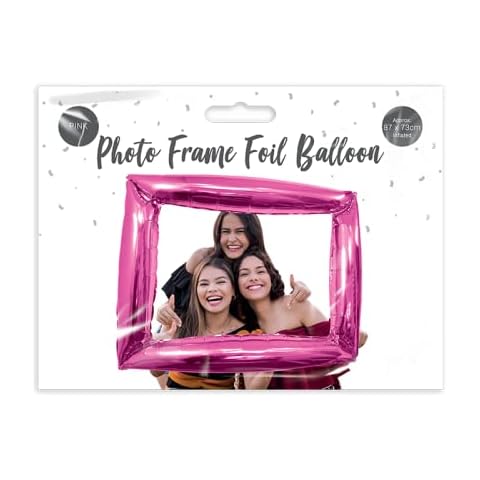 Foil Balloon Selfie Booth Giant self Inflatable Photo Frame Bright shinny Metallic Air Supplies For Boys Girls Hen Birthday Wedding Useful For Party And Decorations 87cm x 73cm (pink) Cover