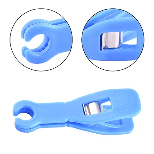 6 Pcs Body Piercing Clamps Disposable Round Needle Slot Forceps Clamp Clip Blue Nose Navel Piercing Pliers Tool for Tattoo Piercing Supplies - Image 2