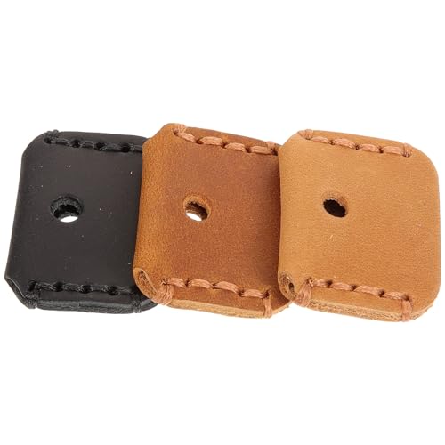 Funda de cuero para llaves de 3 piezas protectora y reutilizable para identificar llaves de casa