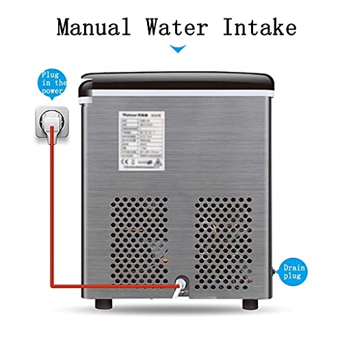Máquina fabricadora de hielo para mostrador, hace cubos de hielo en 6 minutos, produce 39 lb (18 kg) en 24 horas, eléctrica, capacidad 3,2 L, marca HUSHHAAMPP miniatura 6