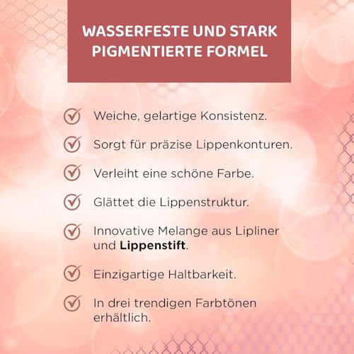 Eveline Cosmetics - Variété, Gel Lipliner Nr. 01, Lipliner Wasserfest, Permanent Lipliner, Lippenkonturenstift Wasserfest Permanent, Long-Lasting Lipliner, Intensiv Pigmentiert