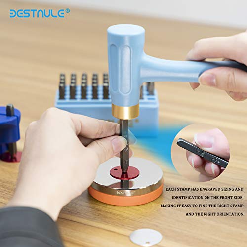 BESTNULE Number and Letter Stamp Set (A-Z, 0-9 and “&”, “Love” Symbol), Industrial Grade Hardened Carbon Steel Metal Characters, Perfect for Imprinting Metal, Wood, Plastic, Leather, (1/8”, 3mm)