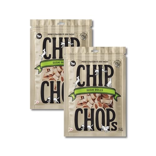 Image of Chip Chops Sushi Rolls Dog Treat are an Excellent Source of Protein and Low in Fat, Providing a Healthy Snack Option for Your Dog 250g (Pack of 2)