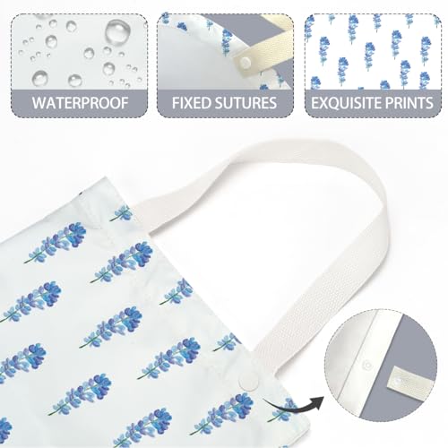 Image of Car Trash Bag Car Garbage Bag Hanging Cars Trash Can Spring Decor Waterproof Cars Back Seat Organizer for Vehicle Travelling Swimming Camping Blue Flower Decor