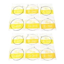 Geesatis Lot de 6 cordes de rechange pour guitare électrique Cordes en acier E-1st, B-2nd, G-3rd, D-4th, A-5th, E-6th, Argent, clair et beau ton - Les Beatles, Paul McCartney, John Lennon, RIngo Starr, George Harrison