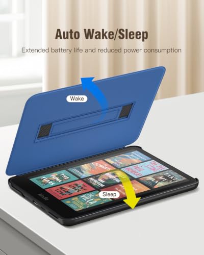 Image of MoKo Case for 7 inch Kindle Paperwhite(12th Gen 2024) and Kindle Colorsoft Signature Edition 2024, Lightweight Shell Cover with Hand Strap Auto Wake /Sleep for Kindle Paperwhite 2024, Blue Starry Sky