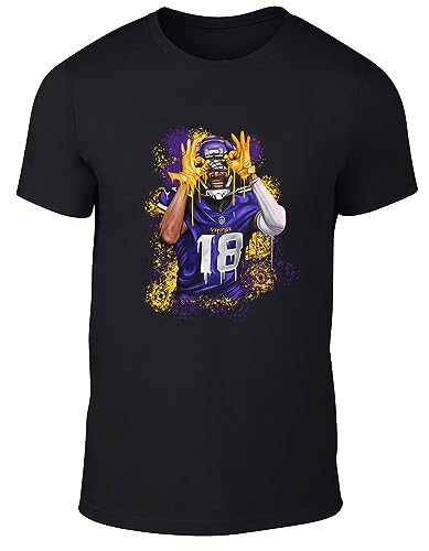 DeeTeeGee Black Justin Jefferson Spray Paint Griddy T-Shirt Adult