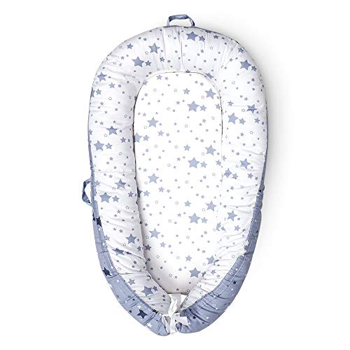 Mamibaby Baby Lounger, Baby Nest Stars Portable Super Soft 100% Cotton and Breathable