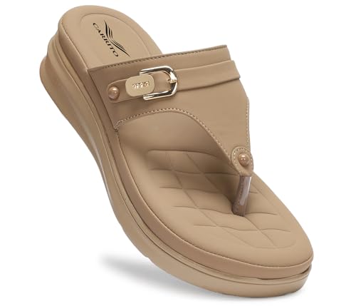 Image of Carrito, Women Wedge Heels Thong Sandals| Comfortable Flats Sandals | Comfort Orthopaedic Sandals for Women| Doctor Slippers /Flip-Flops | Arch Support & Heel Cushion | Lightweight Anti-Skid Sole | Ultra-Cushioned Shock Absorbing Footbed | Available in Open Toe & Toe Separator Style