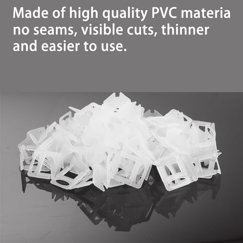 AKOLAFE 500 Stück Fliesen Nivelliersystem 3mm Zuglaschen PVC Kunststoff Fliesenverlegehilfe 36mm Fugenbreite Fliesen Fliesenhöhe 38mm Werkzeug für die Steinverlegung