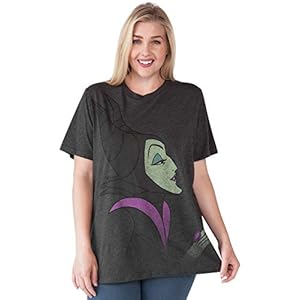 Disney Womens Plus Size T-Shirt Maleficent Villains Print (Charcoal Grey, 4X)