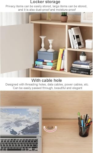 Bureau d'ordinateur portable avec étagère, meuble moderne blanc - 5