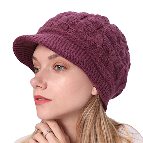 malha inverno para mulheres – lã despojados malha – Boina frita massa torcida chapéu com para namora