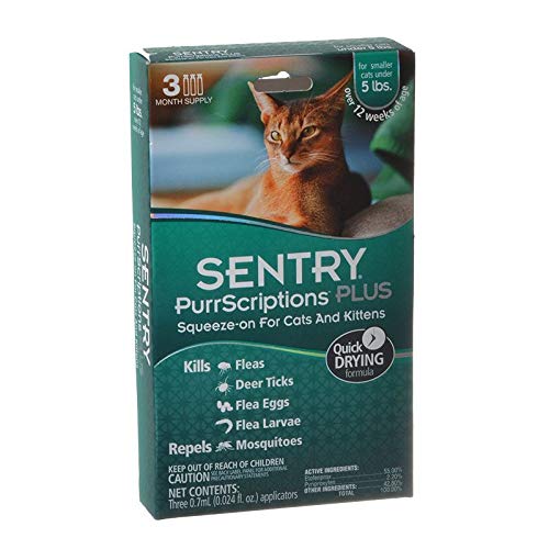 Sentry Purrscriptions Plus Flea & Tick Squeeze-On For Cats And Kittens 2.2 Lbs. Adulticide Etofenpro
