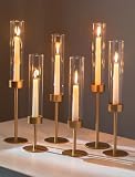 Romadedi Gold Hurricane Candle Holders Set of 6