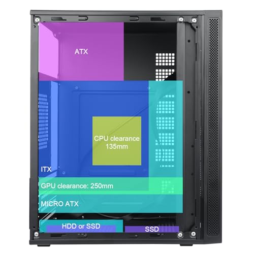 マイクロATXケース PCケース MATX ケース ミニ PC ITX マイクロ MATX ITX ミニATX電源/250mmグラフィックボード/135mm CPUクーラー対応 USB3.0