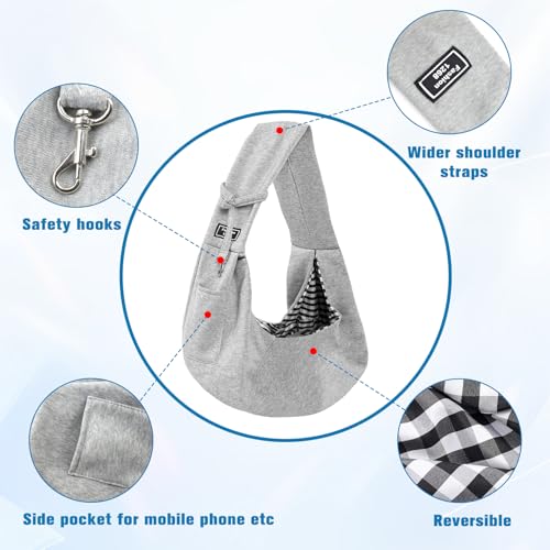 Hundetragetasche, Hunderucksack bis 7.5kg, Haustier Hundetasche, Wendbarer Tragetasche Hund für Kleine Hunde und andere Haustiere, Spaziergang Aktivitäten im Freien