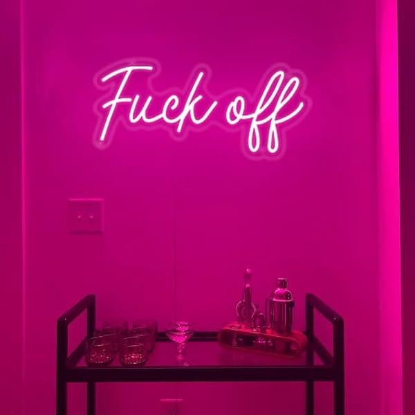 Fuck Off Neon Signs for Wall Decor, Fuck Neon Signs for Bedroom Art Decorative Letter for Party Light Decor, Bar Home Man Cave Decoration Hand Crafted Wall Hangings Neon Wall Sign Gift for Room Decor by YLSZZO - Used condition - Image 5