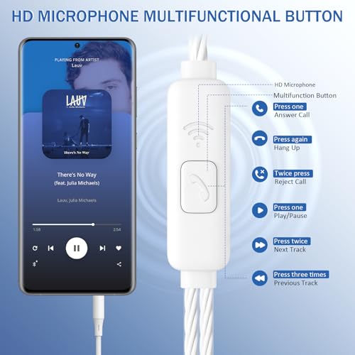 Earbuds Headphones with Microphone Pack of 5, Noise Isolating Wired Earbuds, Earphones with Powerful Heavy Bass Stereo, Compatible with Android, Phone, Laptops, MP3 and Other Interfaces (3.5mm)