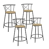 Hauteur d'assise de 63,5 cm avec dossier de H.26,5 cm et repose-pieds pour un look industriel assuré