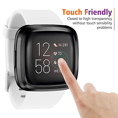 [3 Pack] Mugust Screen Protector Compatible With Fitbit Versa 2 Case, Tpu Plated Full Around Protective Case Cover For Fitbit Versa 2 Smartwatch (Black, Rose Gold, Clear) #TOP4