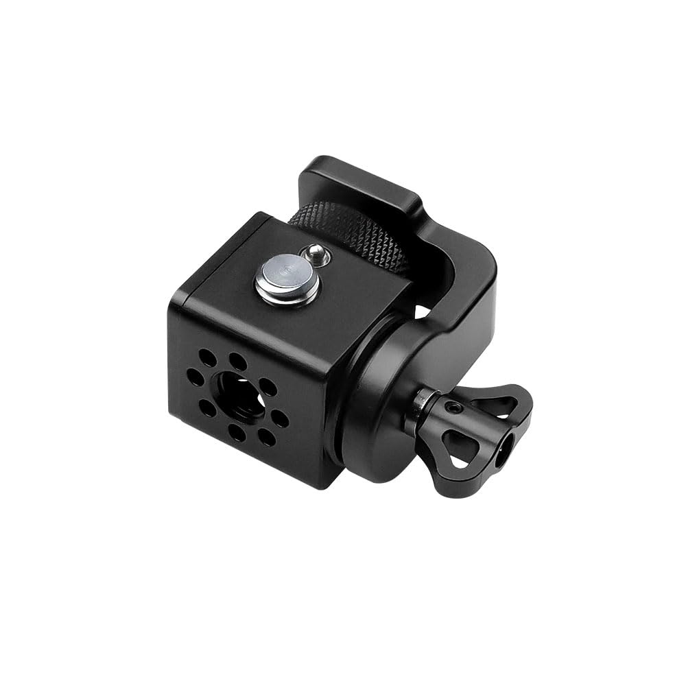 Alvins Verstellbare Halterung mit 3/8 Zoll 1/4 Zoll Schraube 360 Grad drehbar neigbar Panorama-Halterung für Kamera Monitor Gimbal Stativ Kamera Monitor Halterung Schwarz