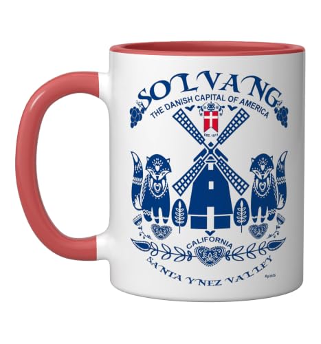 Solvang Danish Village Santa Ynez Mug 11oz Red/White