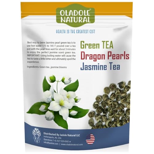 Oladole Natural Jasmine Dragon Pearls Green Tea- 100g | Supports Antioxidants, Brain Health | Fresh Loose Leaf for Relaxation, Energy Boost & Mindful Moment