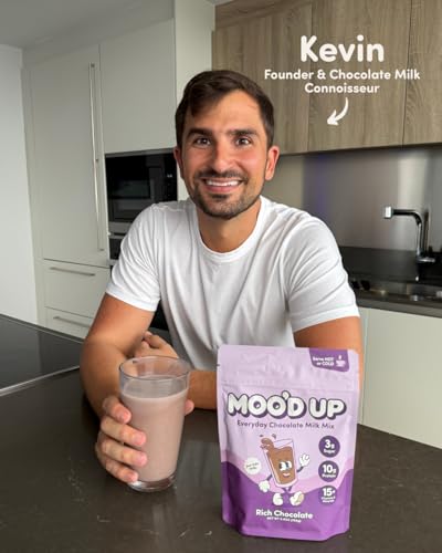 Image of Moo'd Up Chocolate Milk & Hot Chocolate Mix (15 Servings) - Low Sugar, Dairy-Free, 10g Protein, 15 Vitamins & Minerals, Gluten Free, Enjoy as Hot Cocoa