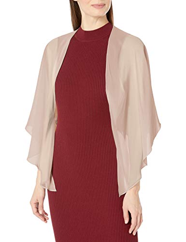 S.L. Fashions womens Poly Chiffon Shrug Jacket Blouse, Champagne, Large-X-Large US