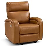 MCombo Zero Wall Recliner Chair, Power Wall Hugger Recliner with USB & Type-C Dual Charge Ports for Small Space, Living Room, RV PR644 (Cognac Brown)