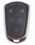 5 Buttons Replacement Key Fob Case Cover Fit for 2015-2019 Cadillac Escalade, CTS, SRX, XT4,XT5, ATS, STS, and XD6 CT6 XT5 Keyless Entry Remote Key Fob Acceccories (1)