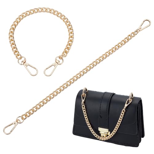 PH PandaHall 2pcs 12'' Light Gold Purse Strap Extender Aluminum Bag Chain Replacement Handbag Chain Strap Metal Bag Strap with Alloy Swivel Clasps for Handbag Purse Clutch Shoulder Tote Bag
