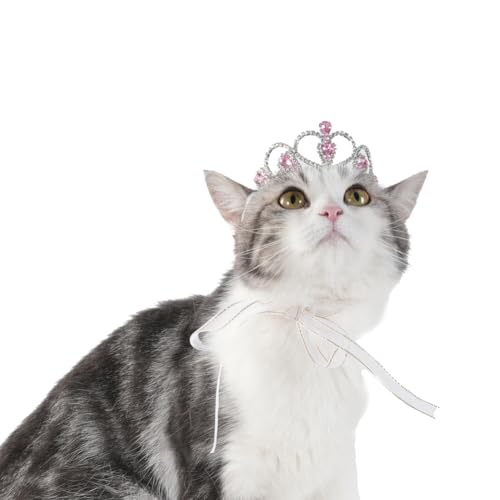Lovelyshop Pet Series Pink Gem Rhinestone Dog/Cat Tiara Crown for Costume Hair Accessories -Small Size