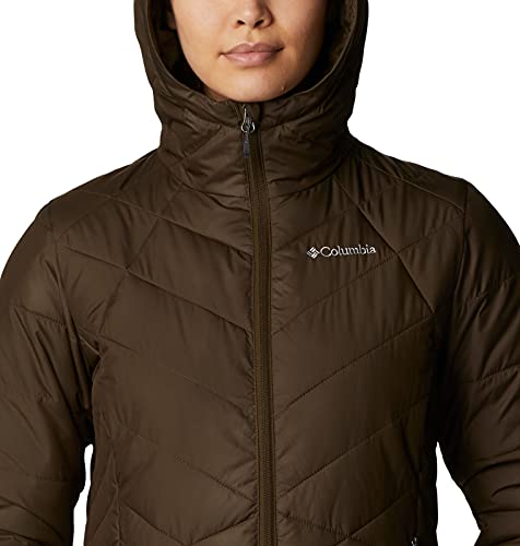 Image of Columbia Women's Omni-Heat Reflective Heavenly Hooded Hiking & Trekking Down Standard Length Jacket
