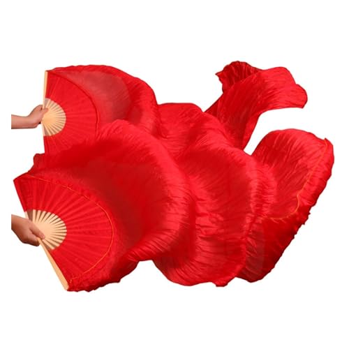 Danse du ventre : voiles d'éventail en soie rouge pour illuminer vos galas