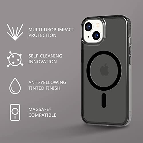 Coque iPhone 14 MagSafe tech21 Evo Tint fumée avec protection anti-choc
