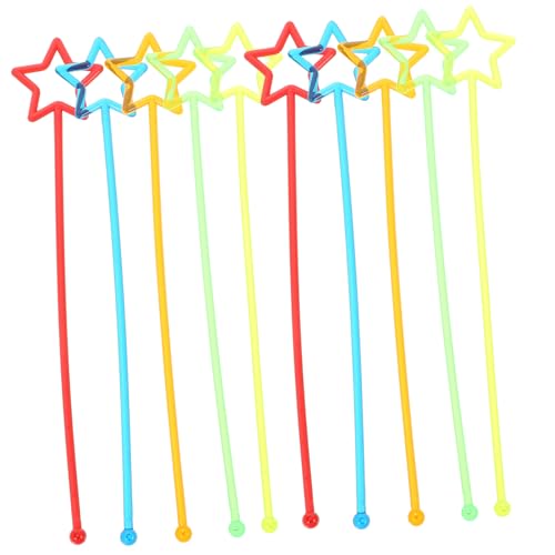 NAMOARLY Acrylic Stirring Rods 30pcs Drink Stirrer Stir Sticks for Cocktails Creative Star Shaped Stirrer Reusable Stir Stick Ideal for Bars Homes Random Color