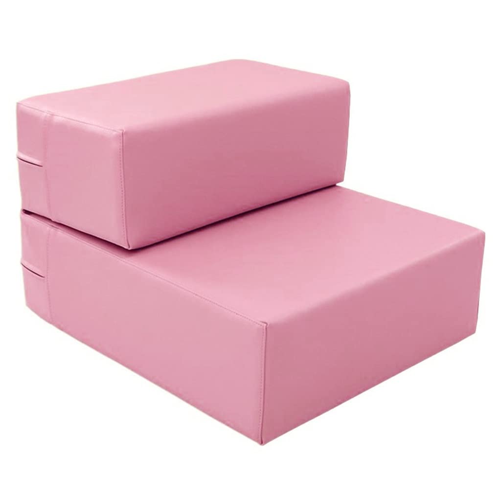 Inicio Escaleras para Mascotas Escaleras para Perros de 2 Escalones Esponja de Alta Densidad Escalones para Mascotas para Gatos Escalones para Perros, 44 * 40 * 32 cm (Pink 44 * 40 * 32cm)