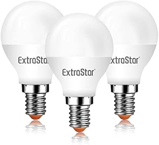 EXTRASTAR E14 LED SES Golf Ball Bulbs, 6W Small Edison Screw G45 Bulb, Warm White 3000K Energy Saving Light Bulb, 42W Equivalent, 510LM, Non-Dimmable, Pack of 3