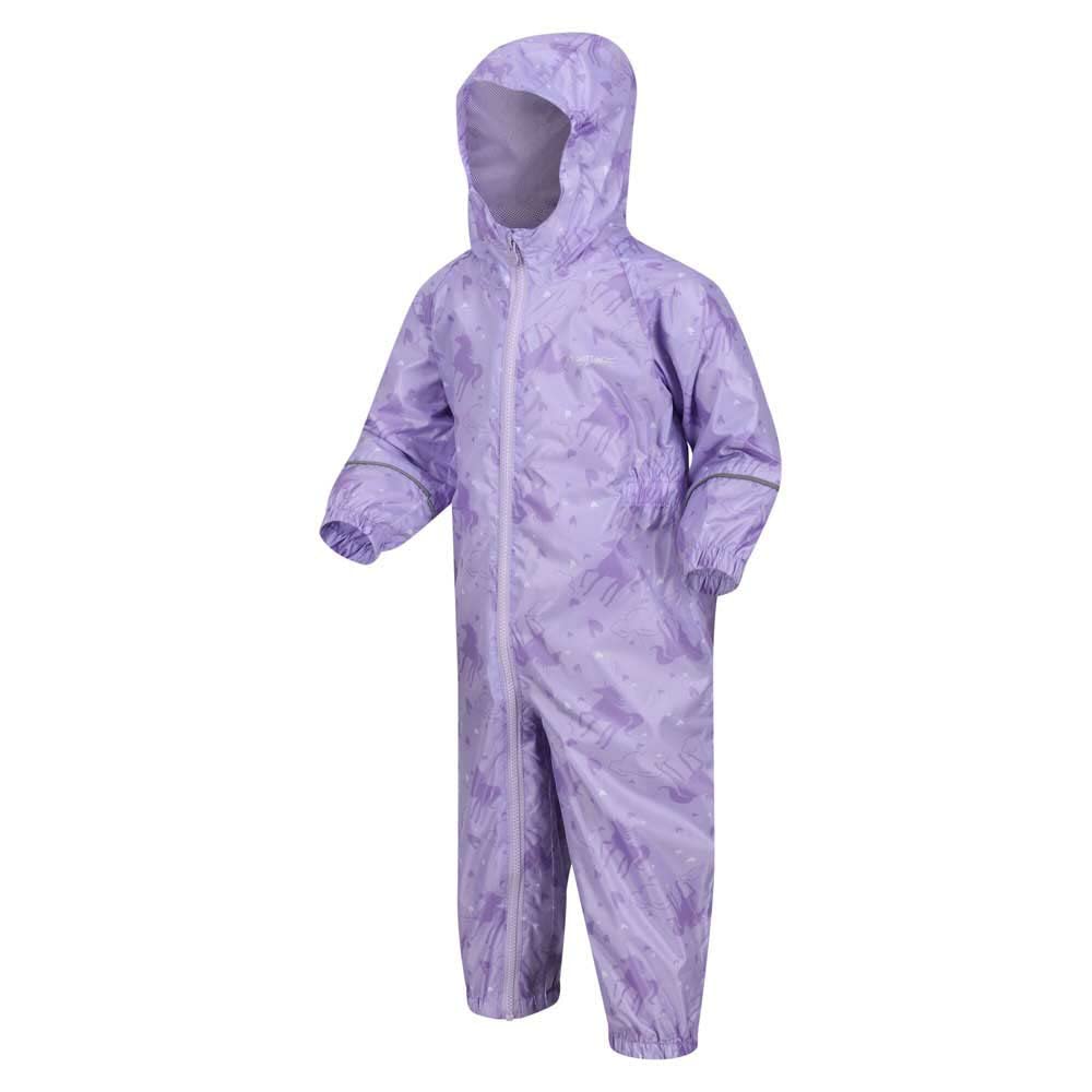 Regatta Combinaison imprimée POBBLE imperméable et Respirante avec Doublure Chaude et Bandes réfléchissantes All in 1s Mixte Enfant