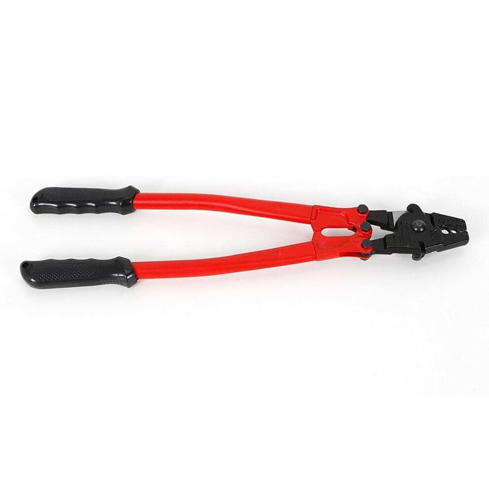 24 Pulgadas Mano Crimpadora Swager, 5 Cavidades Herramienta De Contracción Cuerda De Alambre Cortador De Cable Herramientas De Contracción para Cobre Aluminio Manguitos Ovalados Red,1