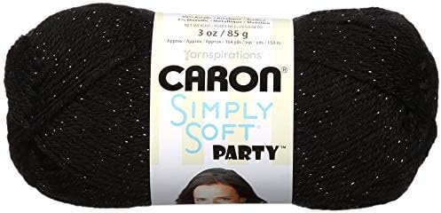 2 Set/Caron Simply Soft Party Yarn (3-Pack) Black Sparkle H97PAR-7