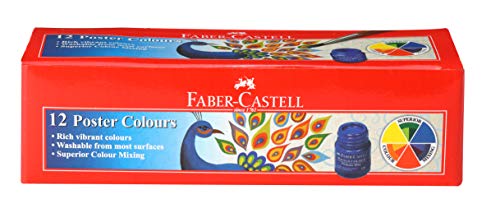 Image of Faber-Castell 48 Triangular Colour Pencils Poster Color - Pack of 12 (Assorted)