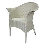 altweiß Loom Sessel Charlotte Weiss Rattanstuhl Korbsessel Armlehnstuhl mit Kissen Stuhl Loom