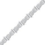 DGOLD Sterling Silver Princess-cut Diamond Twisted Fashion Bracelet (1 cttw)